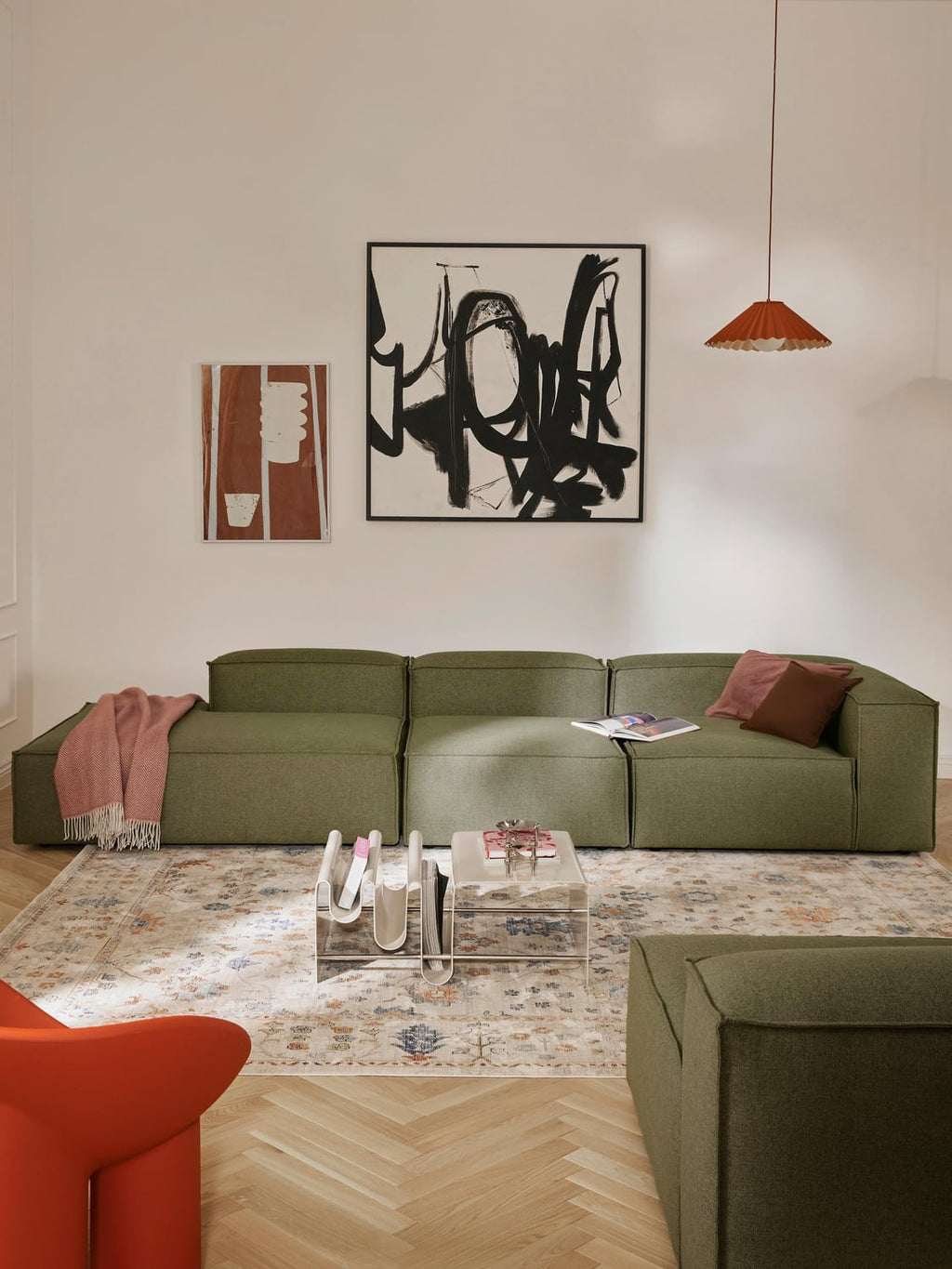 Lennon Ottoman Module — Olive