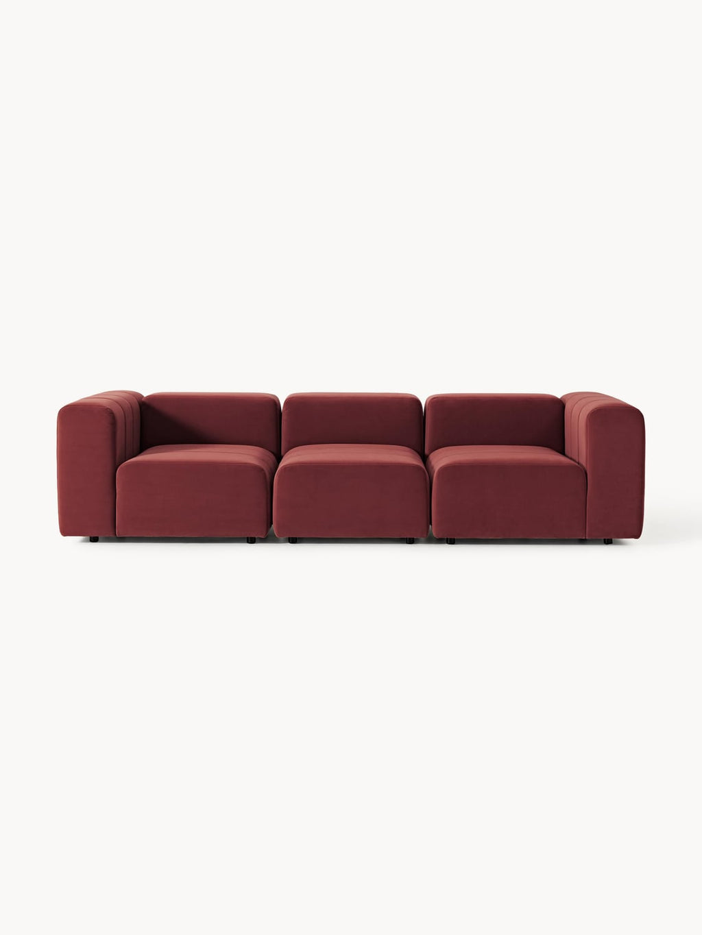 Lena Modular Velvet-Sofa (4-seater) — Brown
