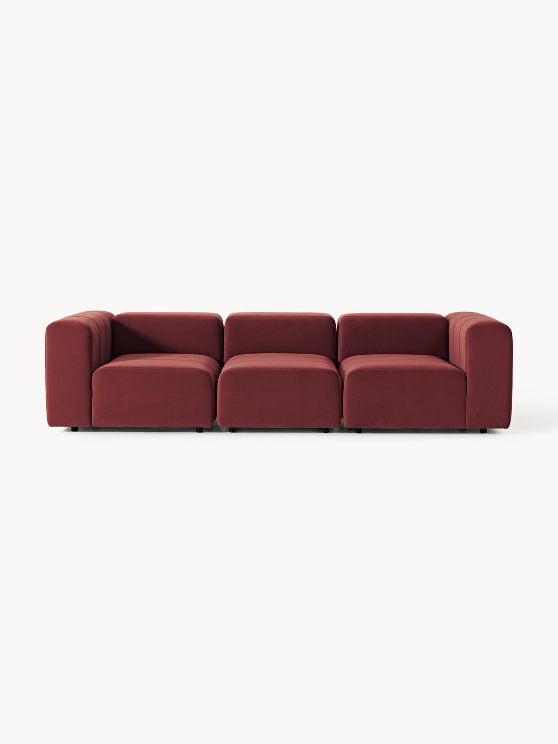 Lena Modular Velvet-Sofa (4-seater) — Brown