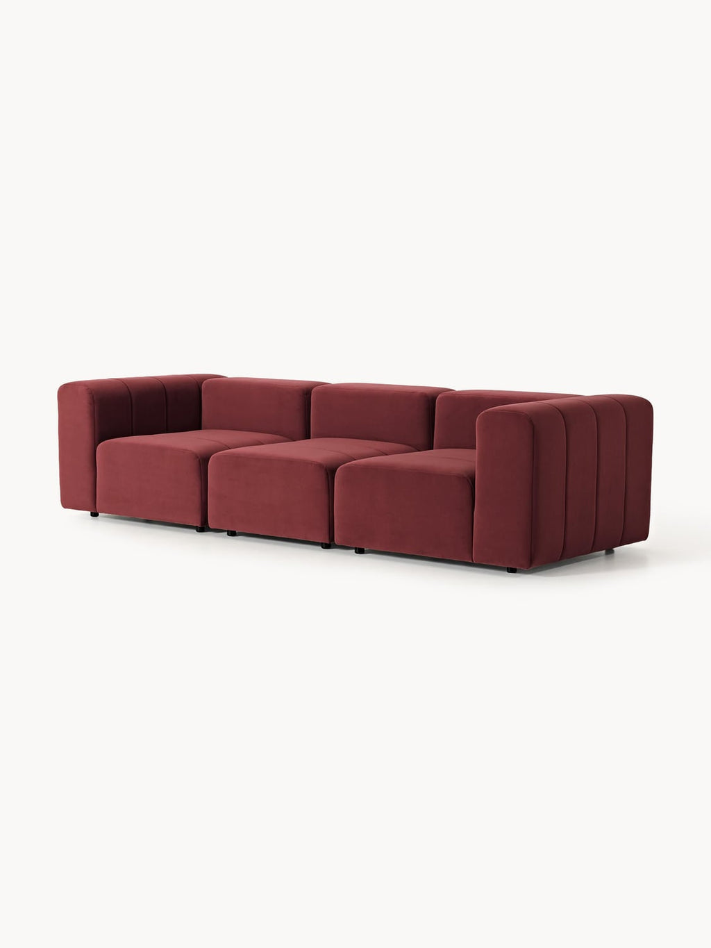 Lena Modular Velvet-Sofa (4-seater) — Brown