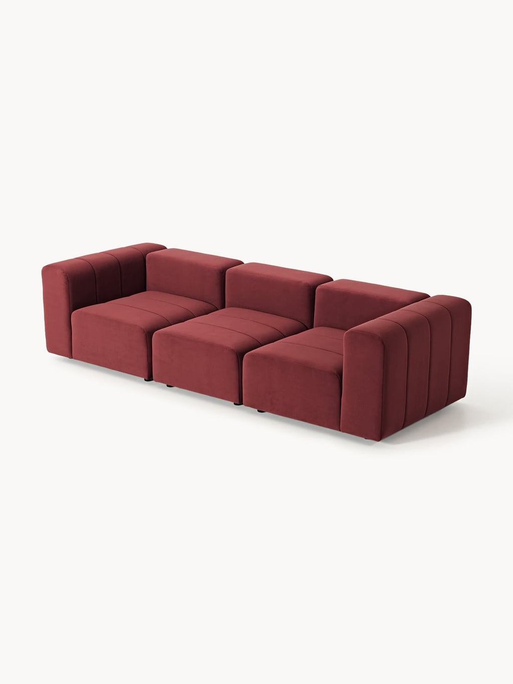 Lena Modular Velvet-Sofa (4-seater) — Brown