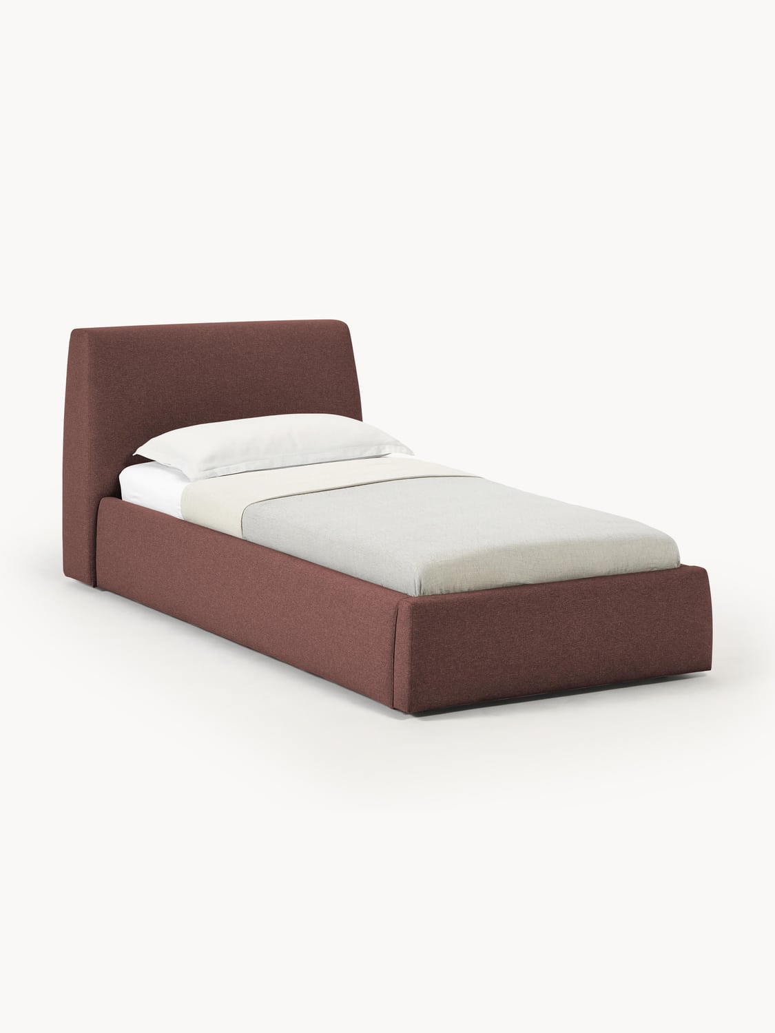Cloud Single Bed with Storage — Warm Grey