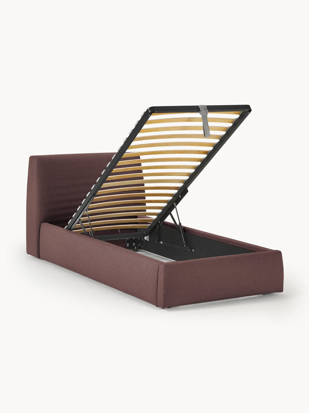 Cloud Single Bed with Storage — Warm Grey
