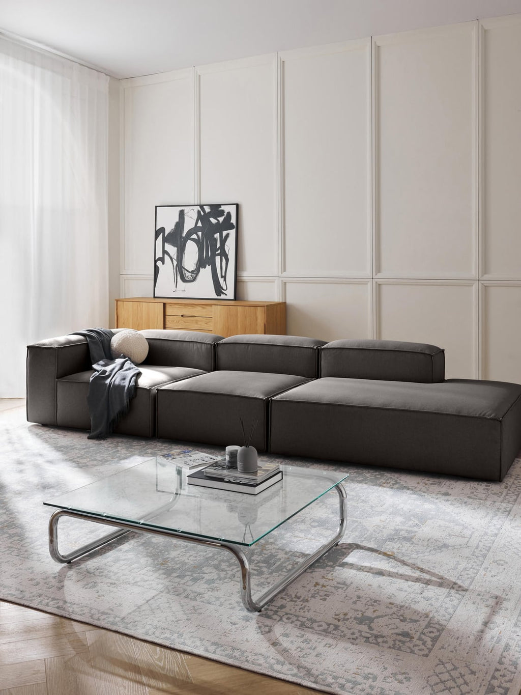 Lennon Modular XL Ottoman — Slate Grey
