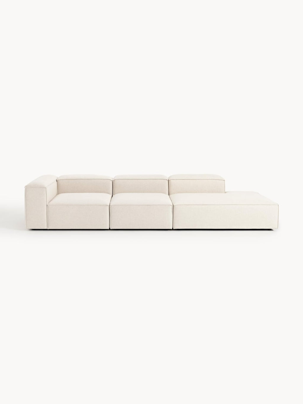 Lennon Modular XL Ottoman in Linen Blend — Off-White