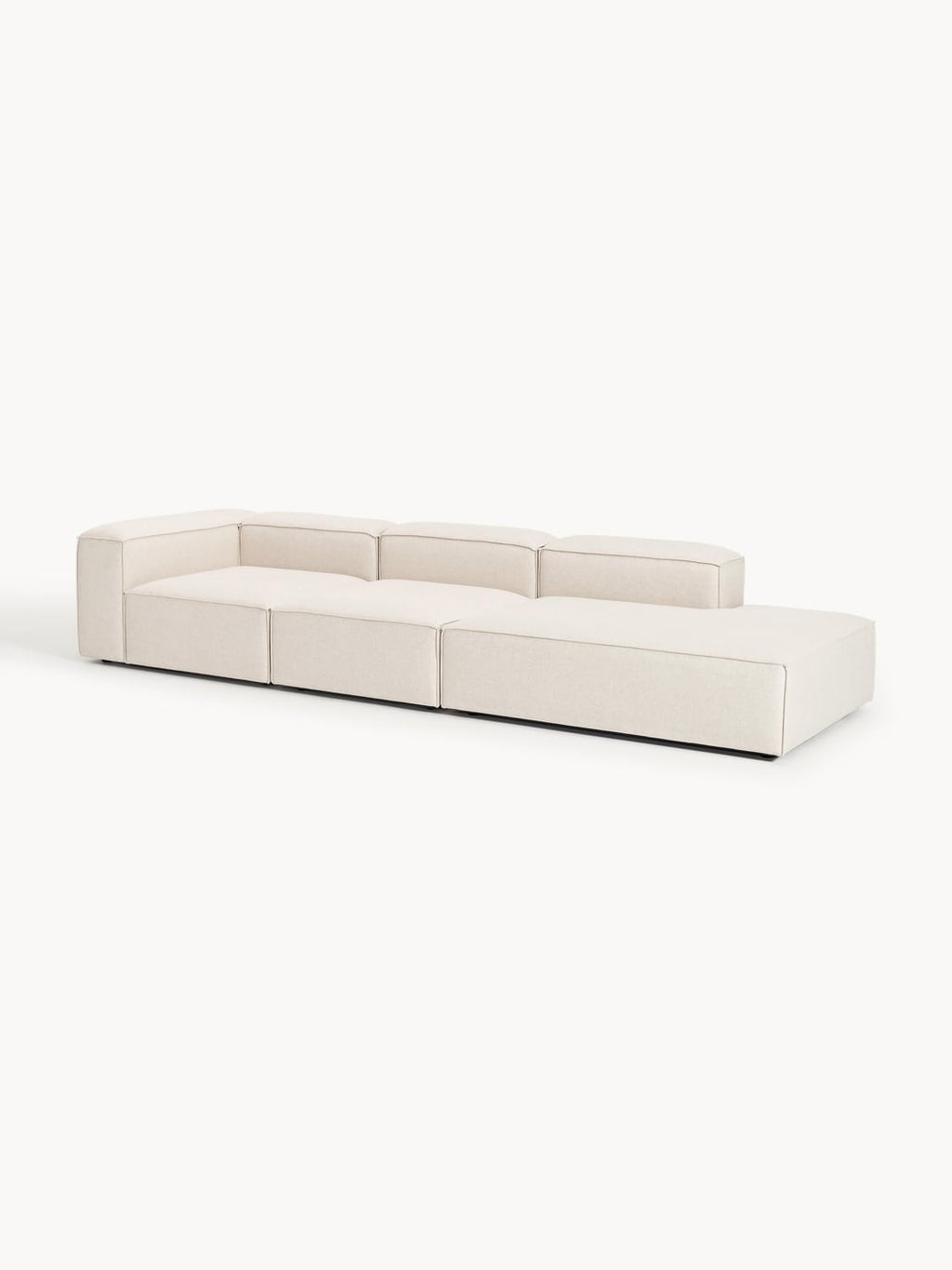 Lennon Modular XL Ottoman in Linen Blend — Off-White