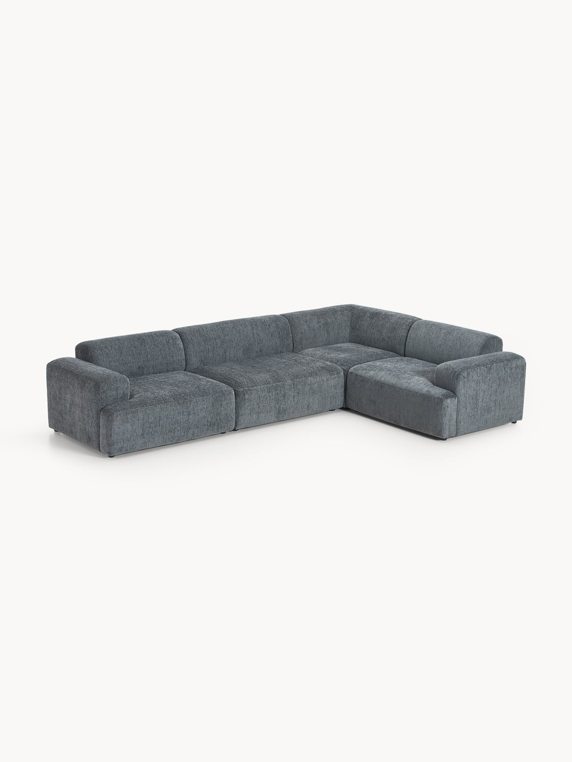 Melva Large Corner Sofa (4-seater) — Dark Grey