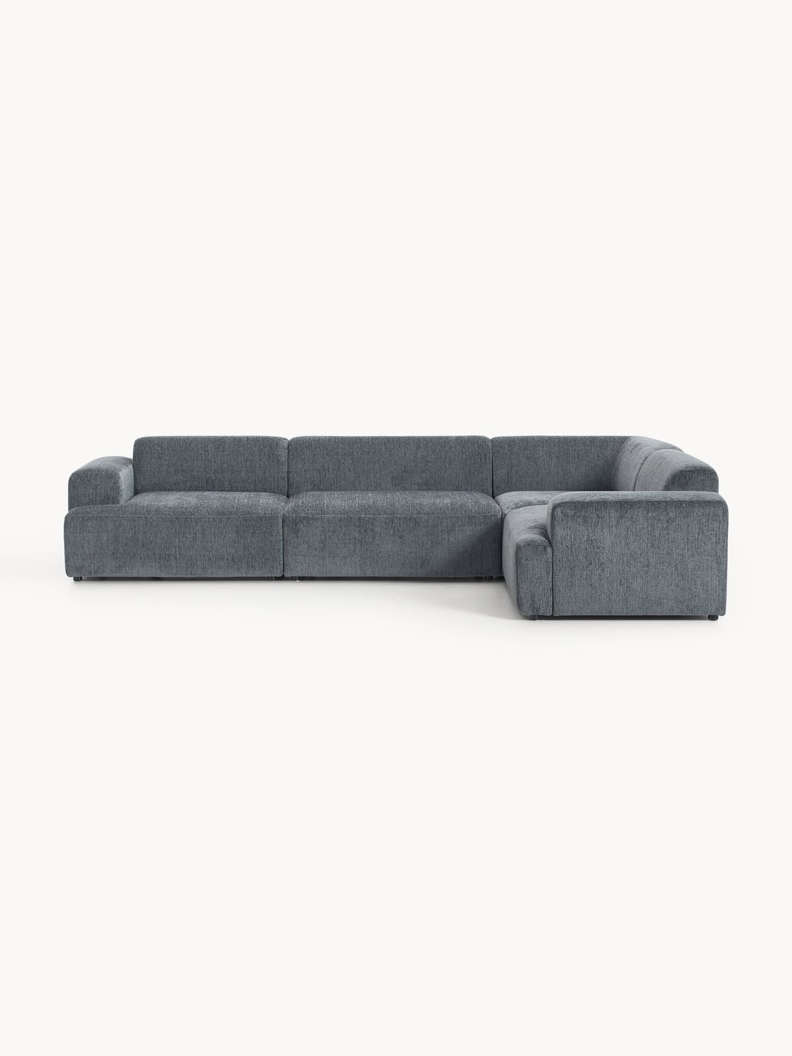 Melva Large Corner Sofa (4-seater) — Dark Grey