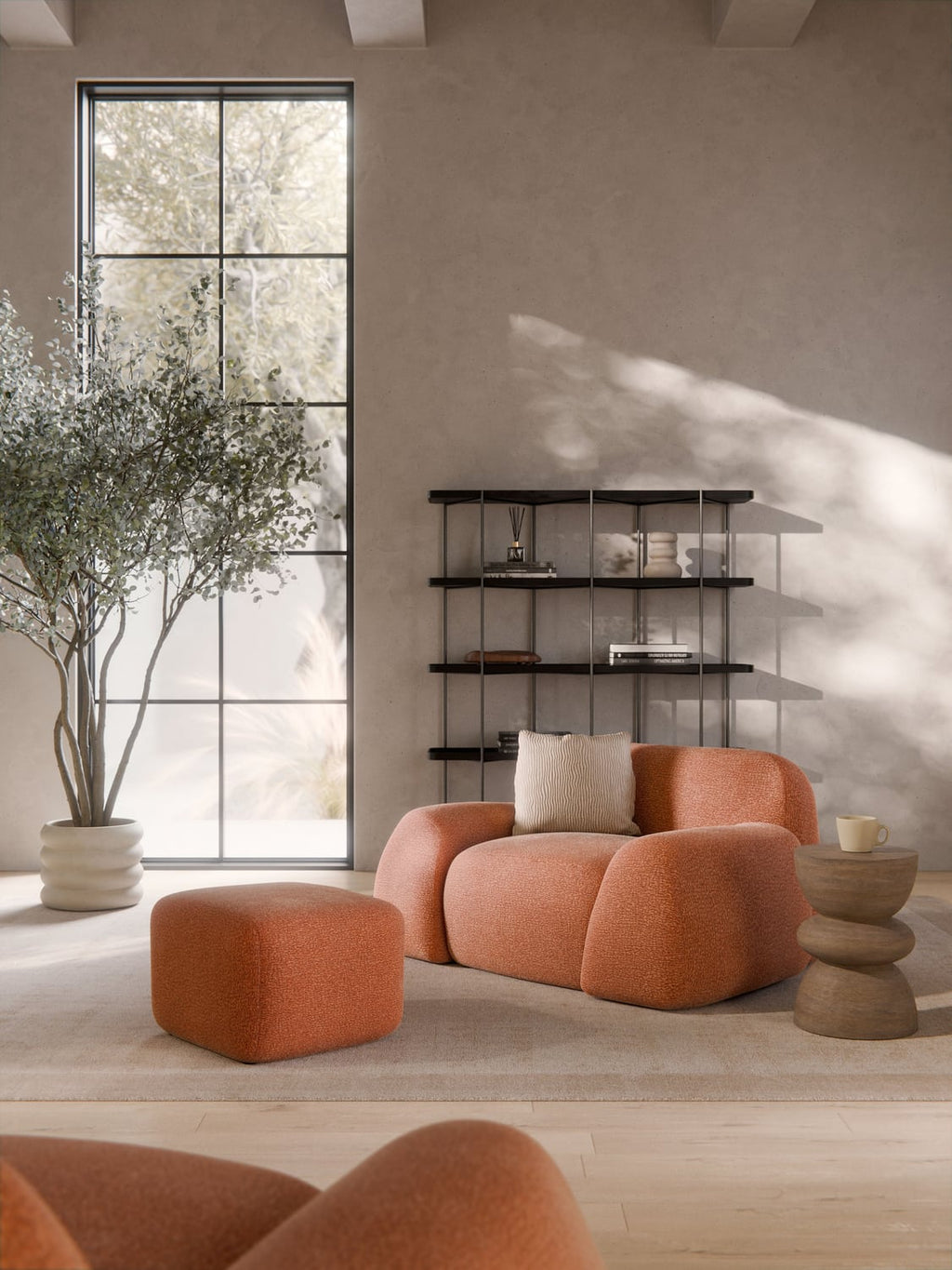 Wolke Sofa Ottoman — Terracotta