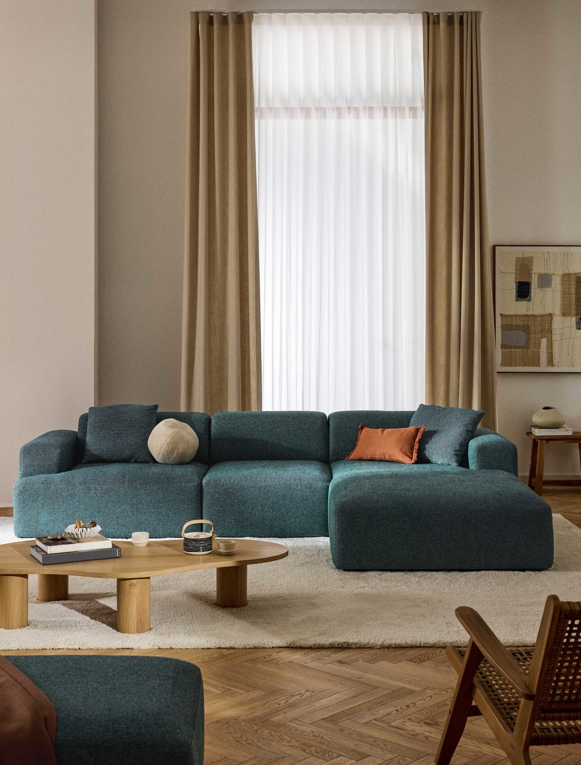 Melva Corner Sofa (4-seater) — Teal