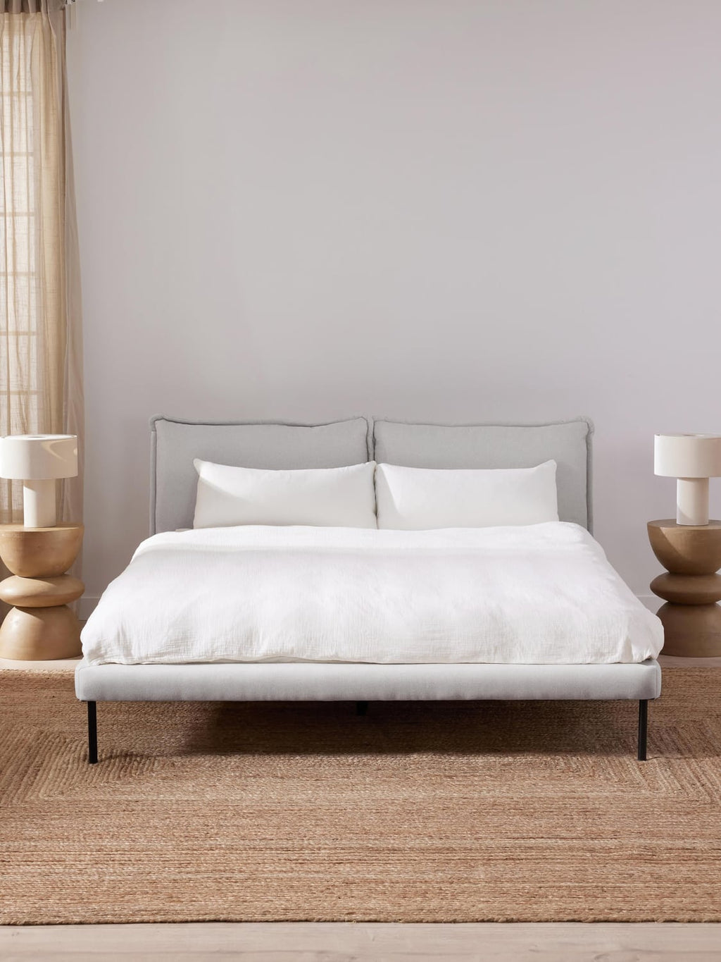 Amelia Upholstered Bed — Oatmeal