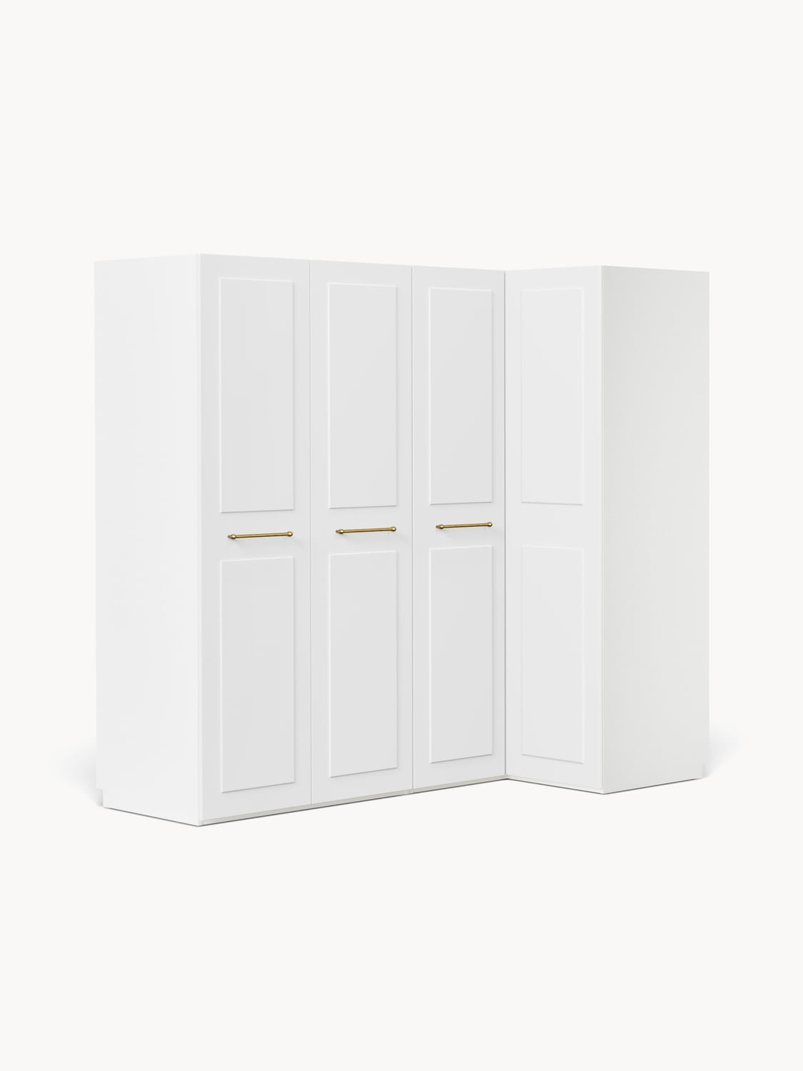 Charlotte Modular Corner Wardrobe, 215 cm Width, in various sizes — Off-White