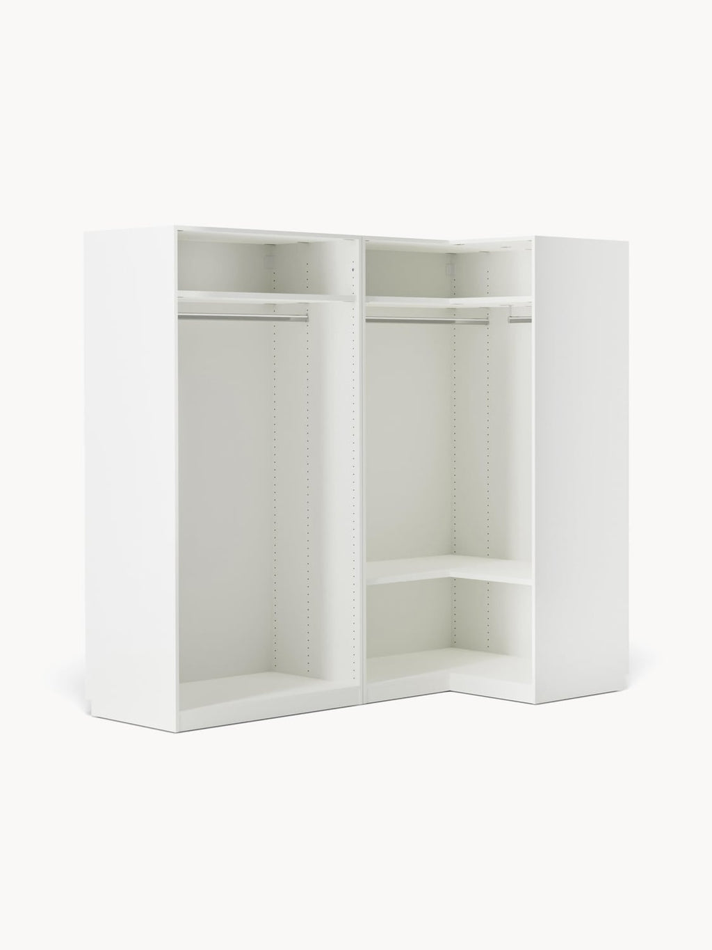 Charlotte Modular Corner Wardrobe, 215 cm Width, in various sizes — Off-White