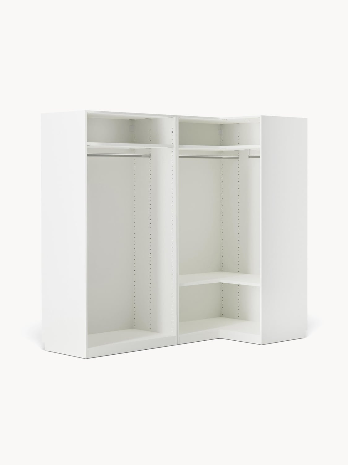 Charlotte Modular Corner Wardrobe, 215 cm Width, in various sizes — Off-White