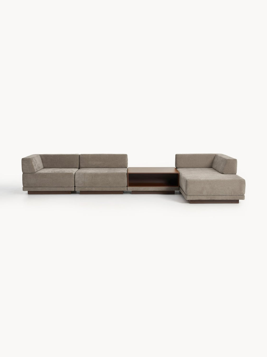 Colin Modular Corner Sofa (4-seater) with Coffee Table — Taupe