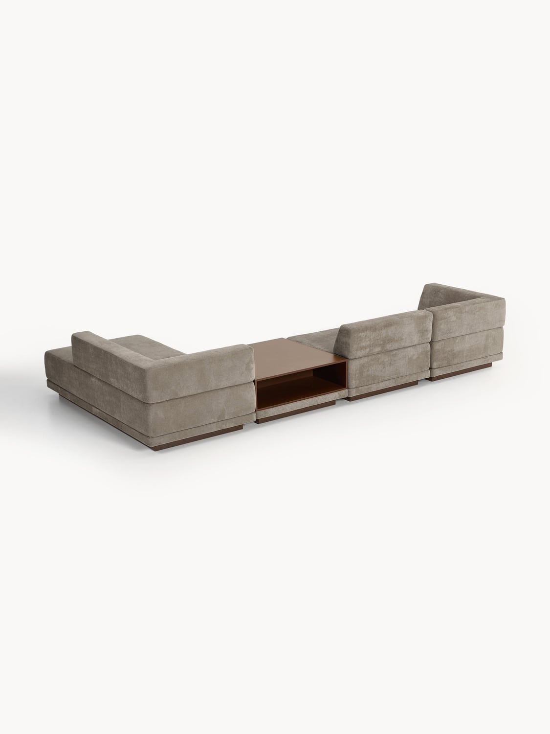 Colin Modular Corner Sofa (4-seater) with Coffee Table — Taupe