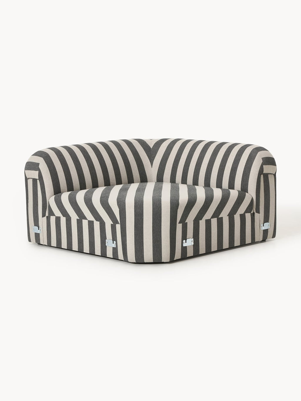 Wolke Round Striped Corner Module — Taupe