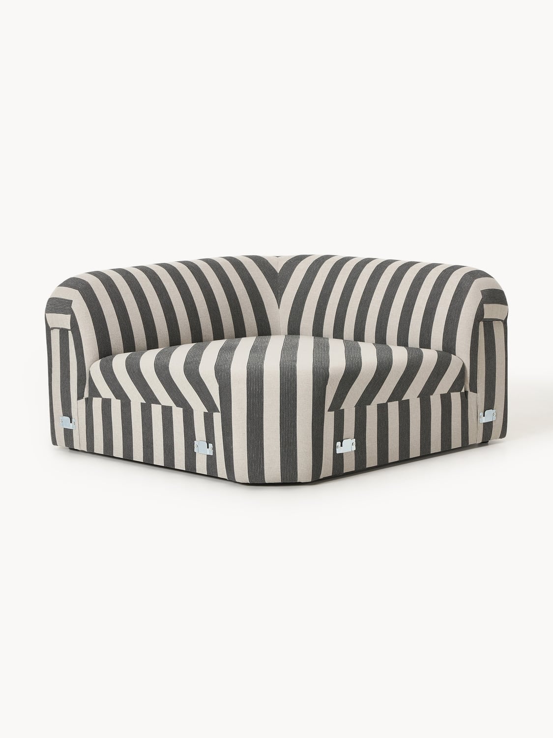 Wolke Round Striped Corner Module — Taupe