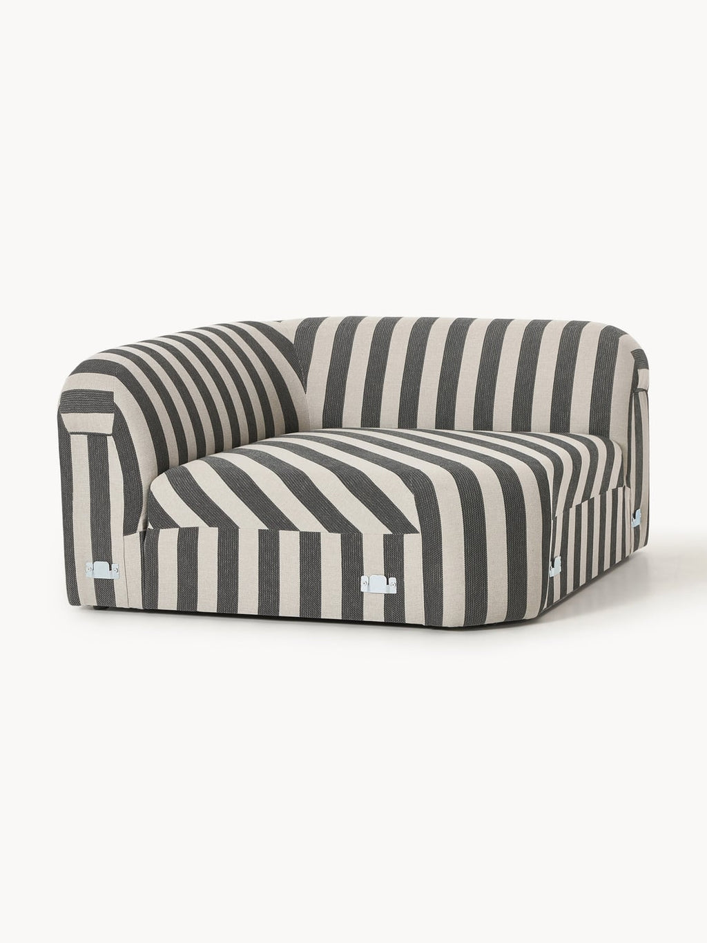 Wolke Round Striped Corner Module — Taupe