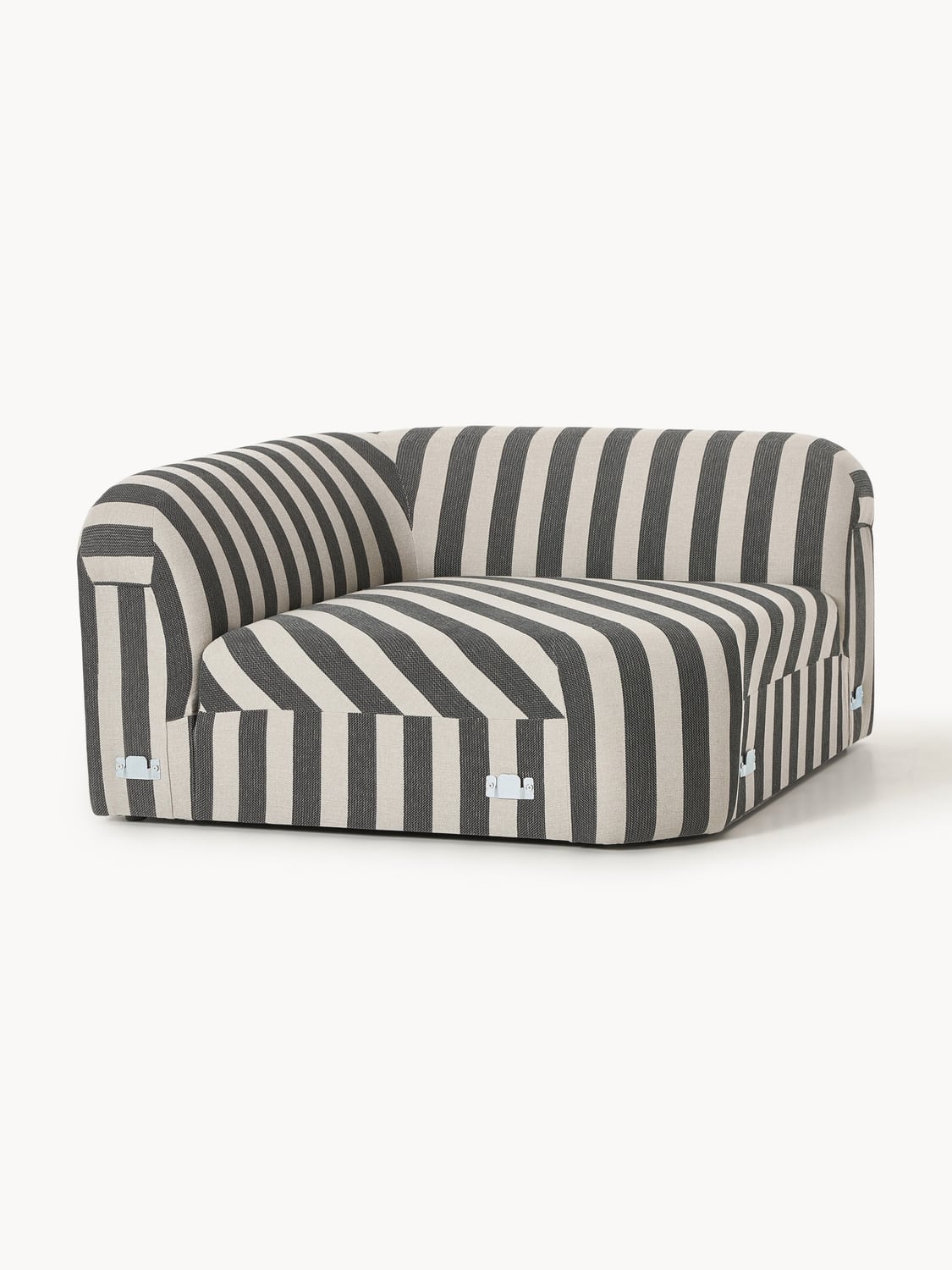 Wolke Round Striped Corner Module — Taupe