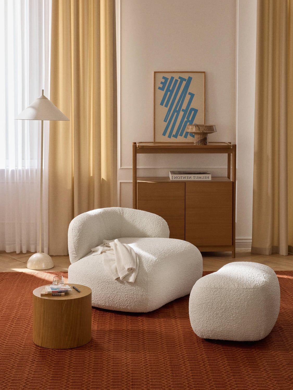 Alba Bouclé Lounge Chair — Off-White