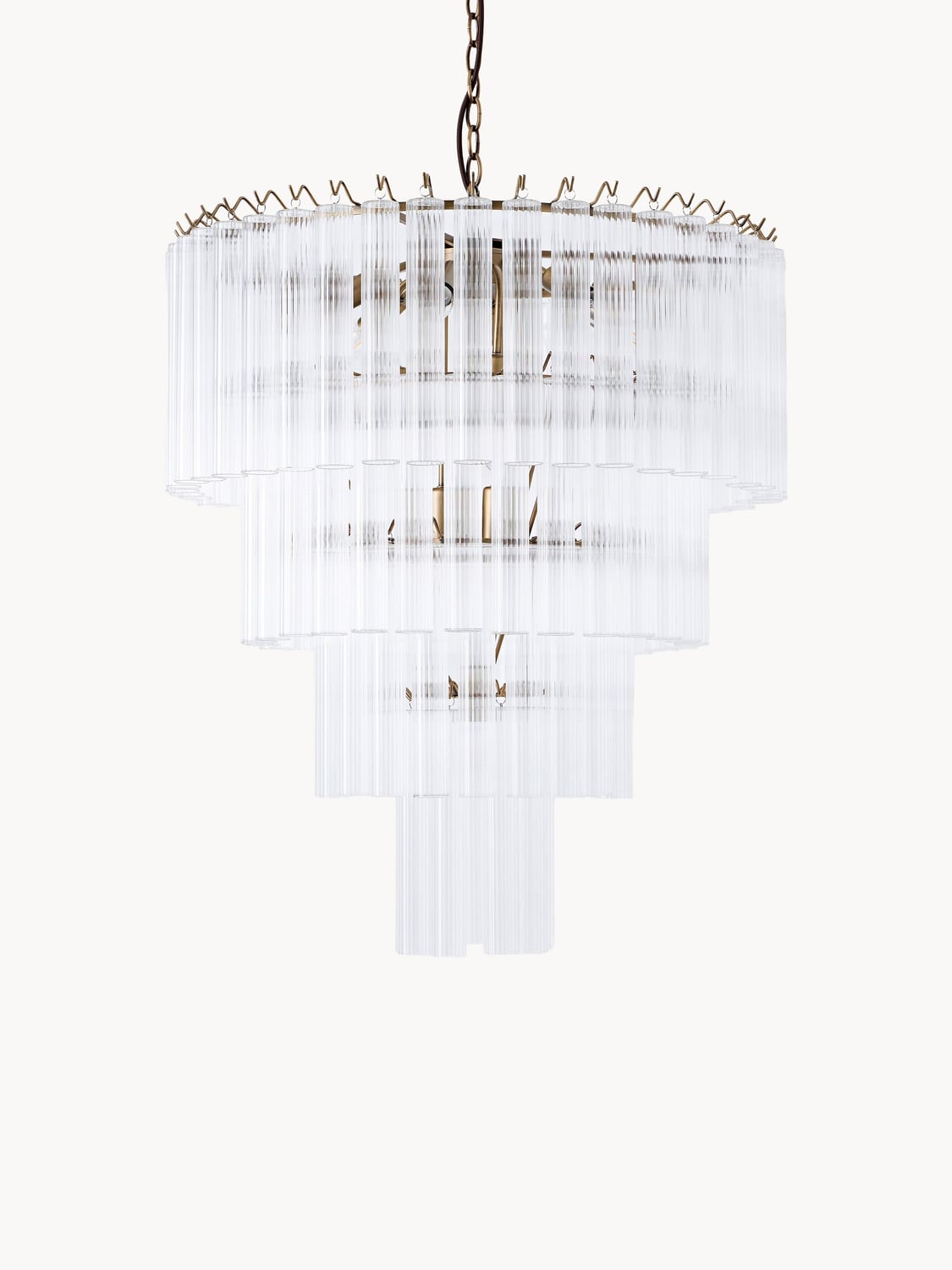 Janae Large Chandelier in Glass — Off-White