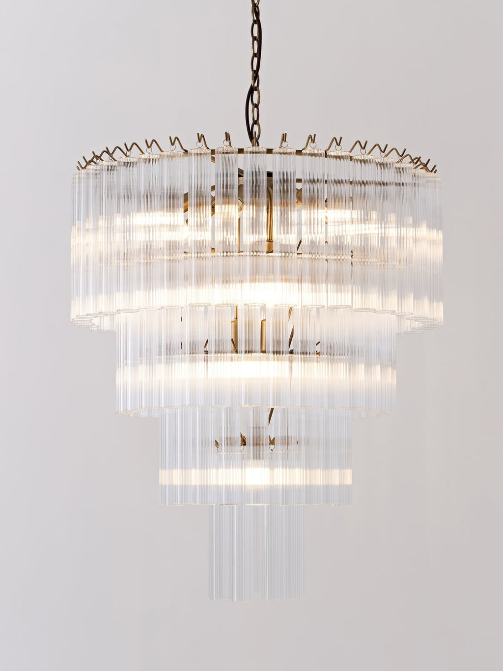 Janae Large Chandelier in Glass — Off-White