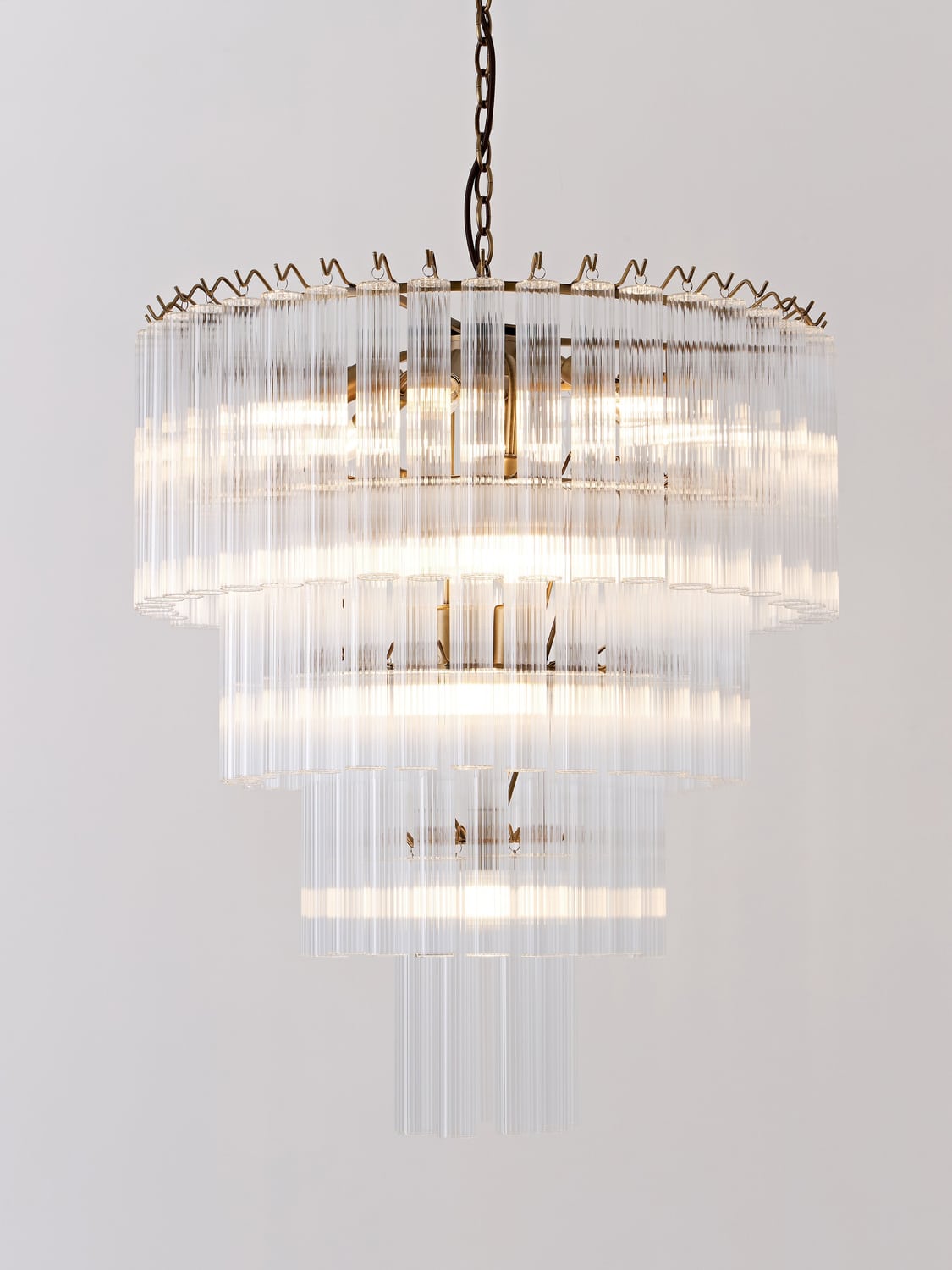 Janae Large Chandelier in Glass — Off-White