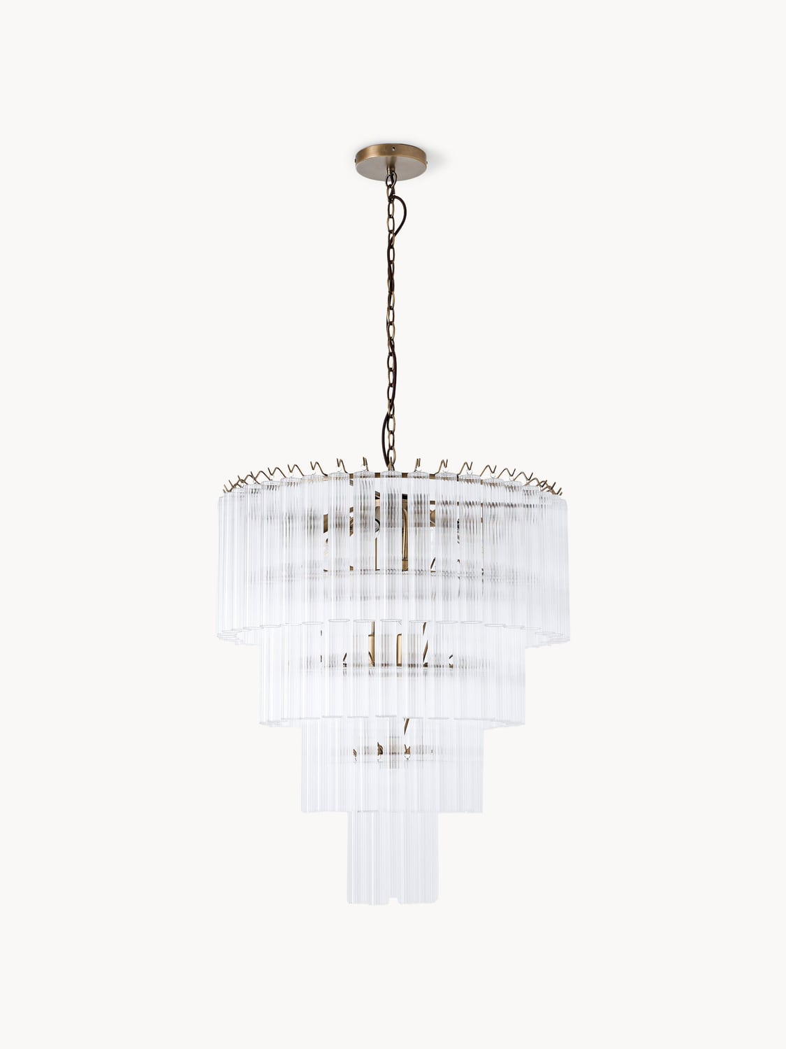 Janae Large Chandelier in Glass — Off-White
