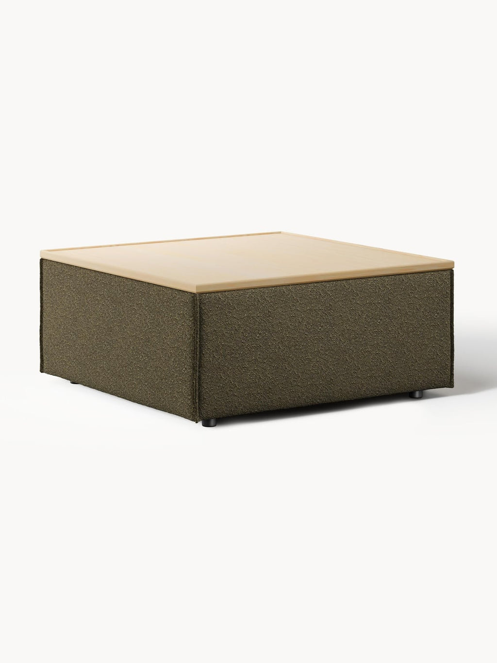 Lennon Sofa Ottoman in Bouclé with Storage — Khaki