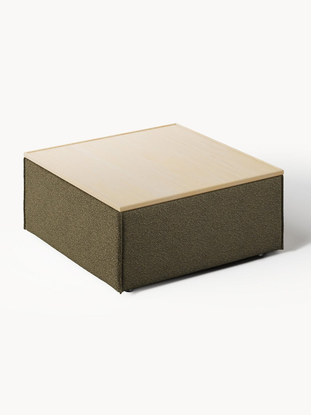 Lennon Sofa Ottoman in Bouclé with Storage — Khaki
