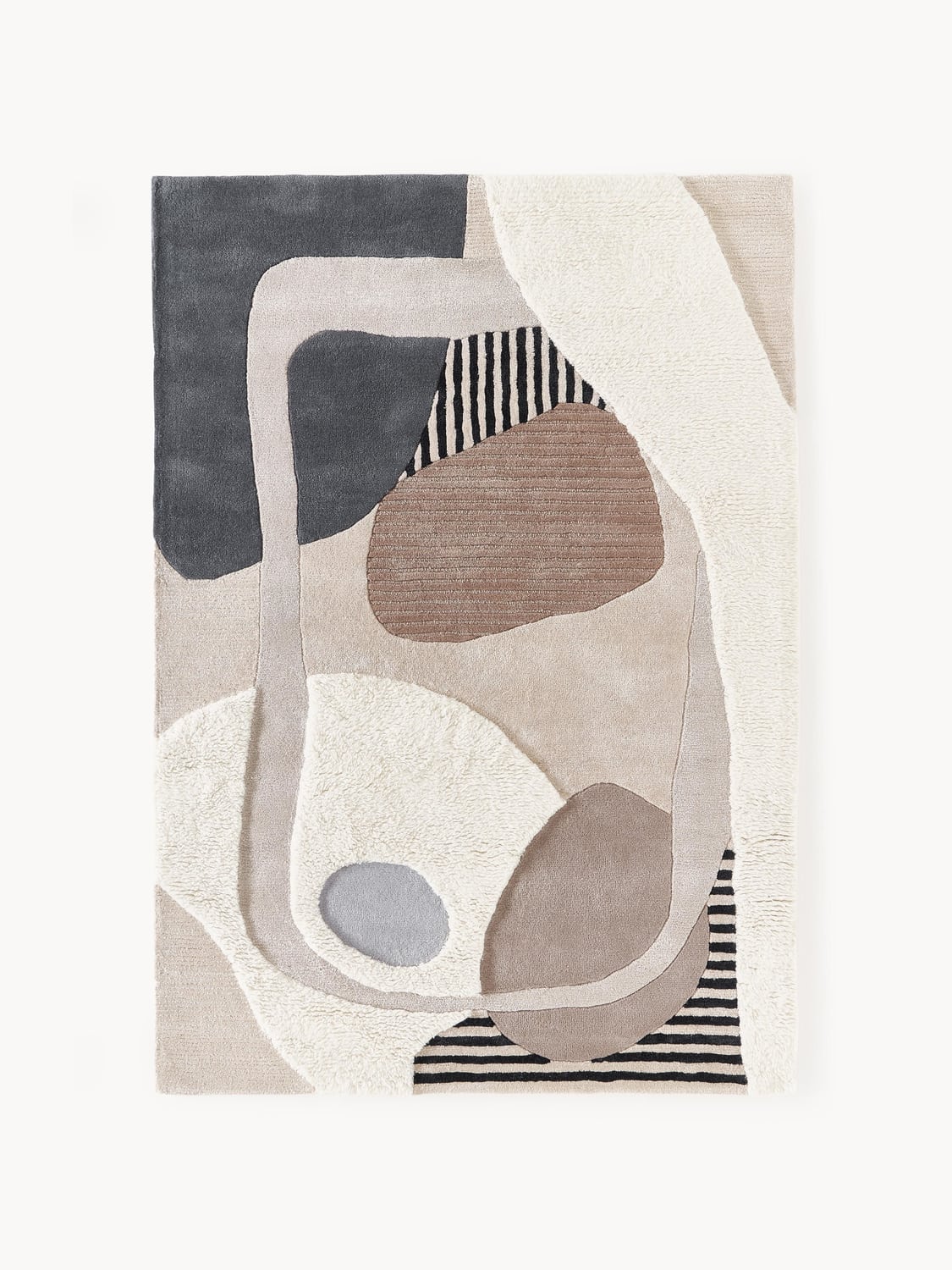 Rosco Hand-Tufted Wool Rug with High-Low Texture — Oatmeal
