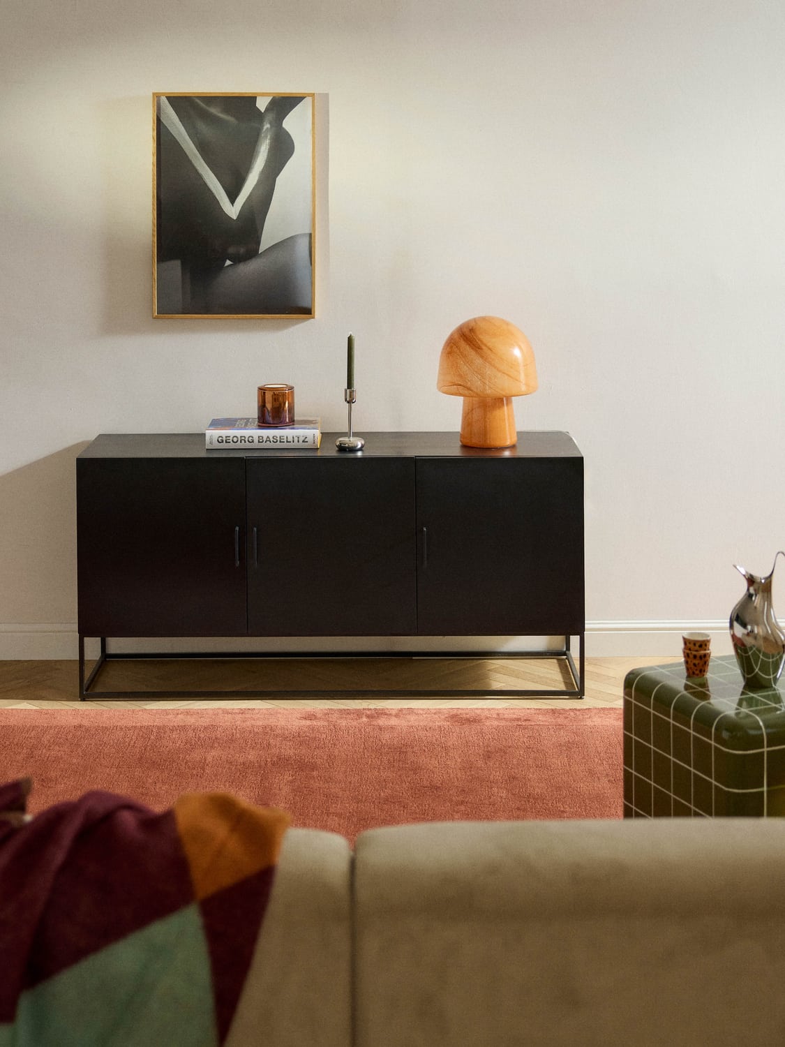 Lyle Sideboard in Mango Wood — Dark Grey