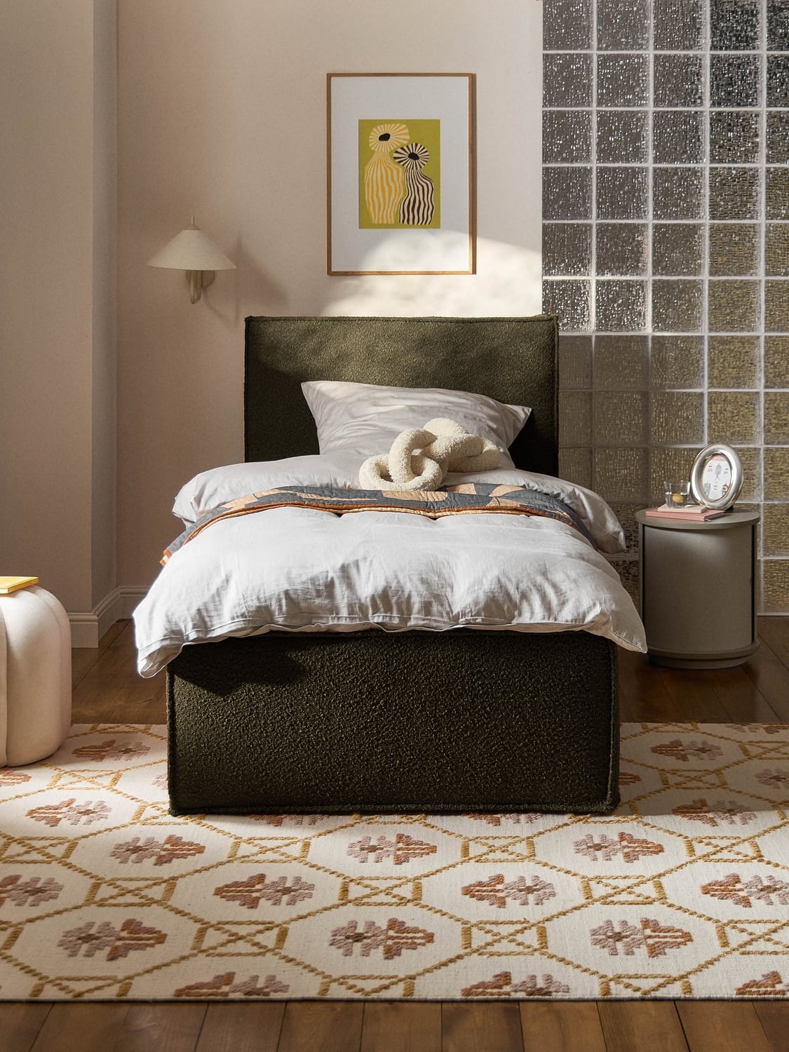 Dream Bouclé-Single Bed — Taupe