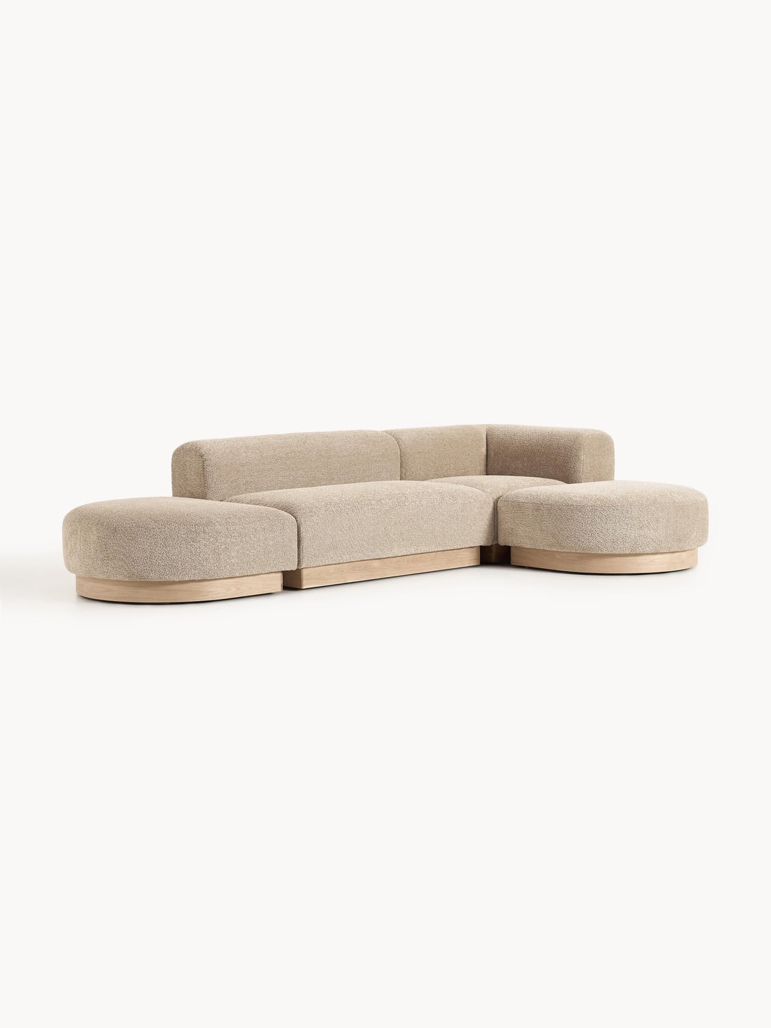 Natalie Modular Corner Sofa in Teddy Bouclé — Sand