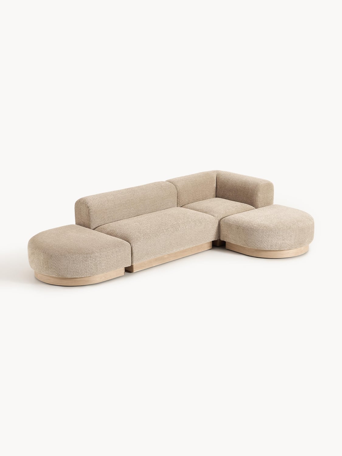 Natalie Modular Corner Sofa in Teddy Bouclé — Sand