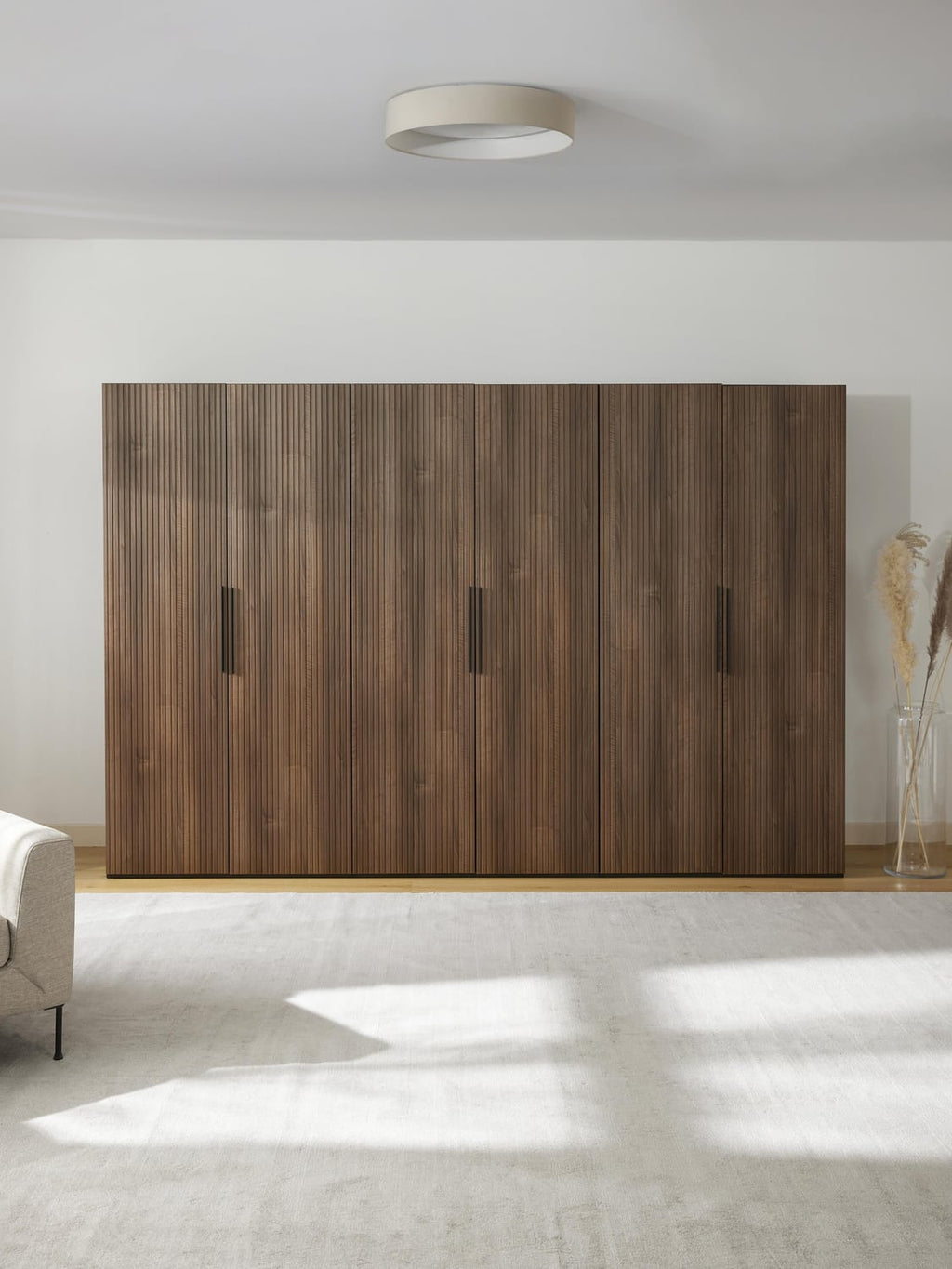 Simone Modular Hinged-Door Wardrobe, 300 cm Width, in various sizes — Olive