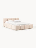 Tayla Upholstered Bed in Bouclé — Blush