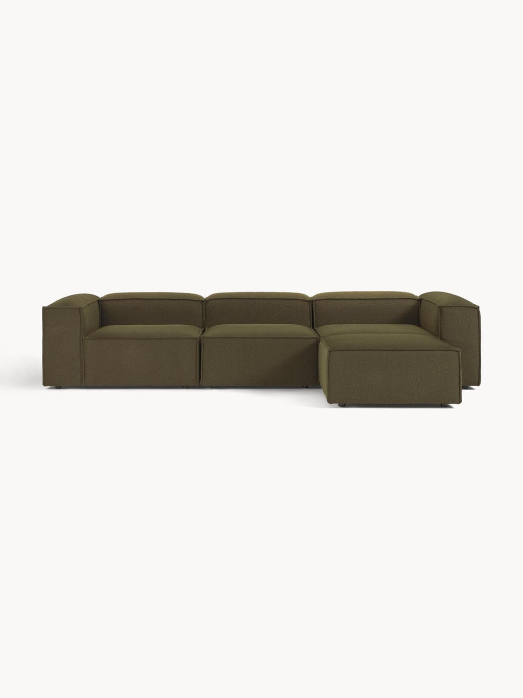 Lennon Modular Sofa (4-seater) in Bouclé with Ottoman (left/right) — Green