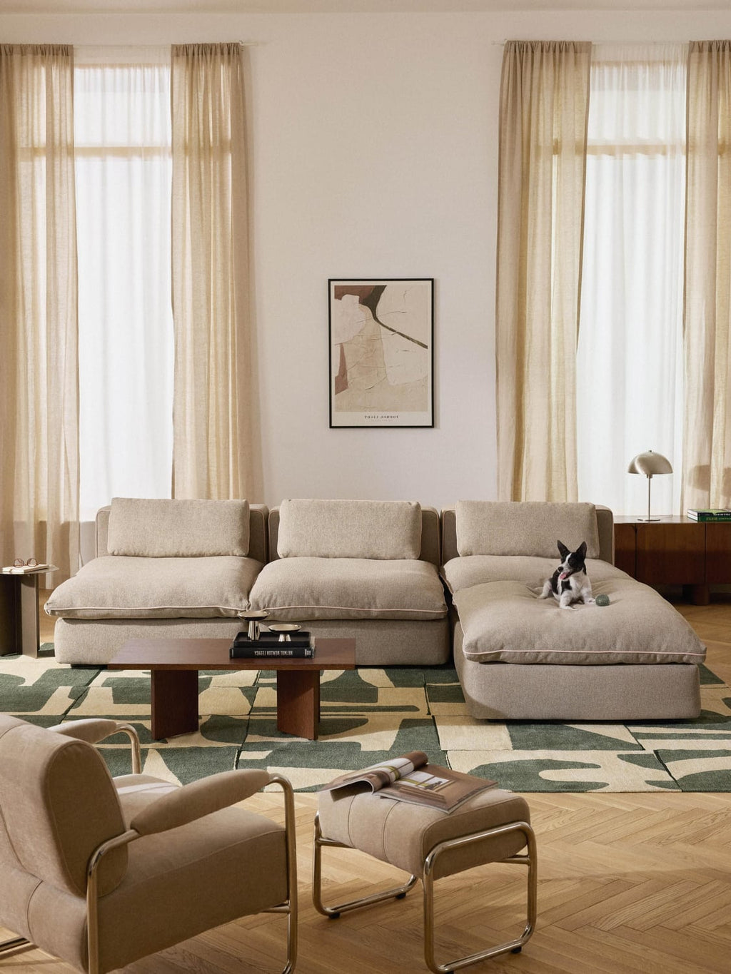Felix Modular XL Sofa with Ottoman (left/right) — Oatmeal
