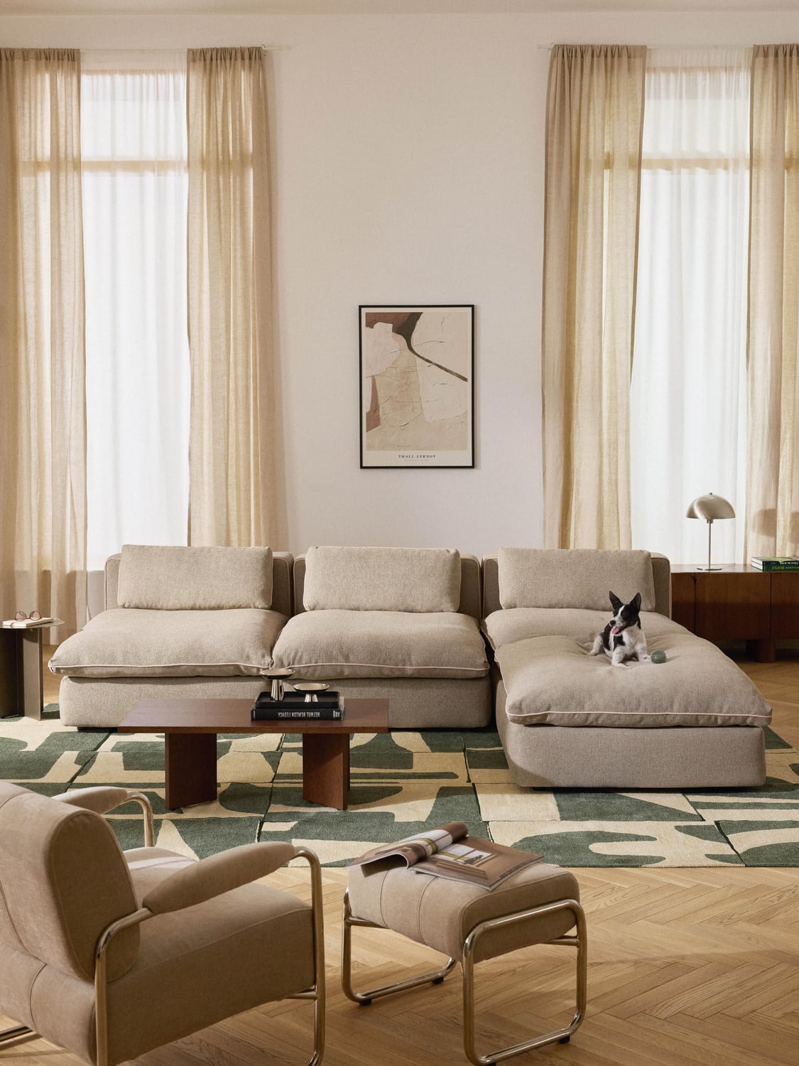 Felix Modular XL Sofa with Ottoman (left/right) — Oatmeal