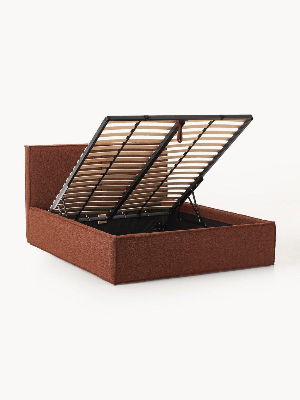 Dream Bouclé Upholstered Bed with Storage — Camel