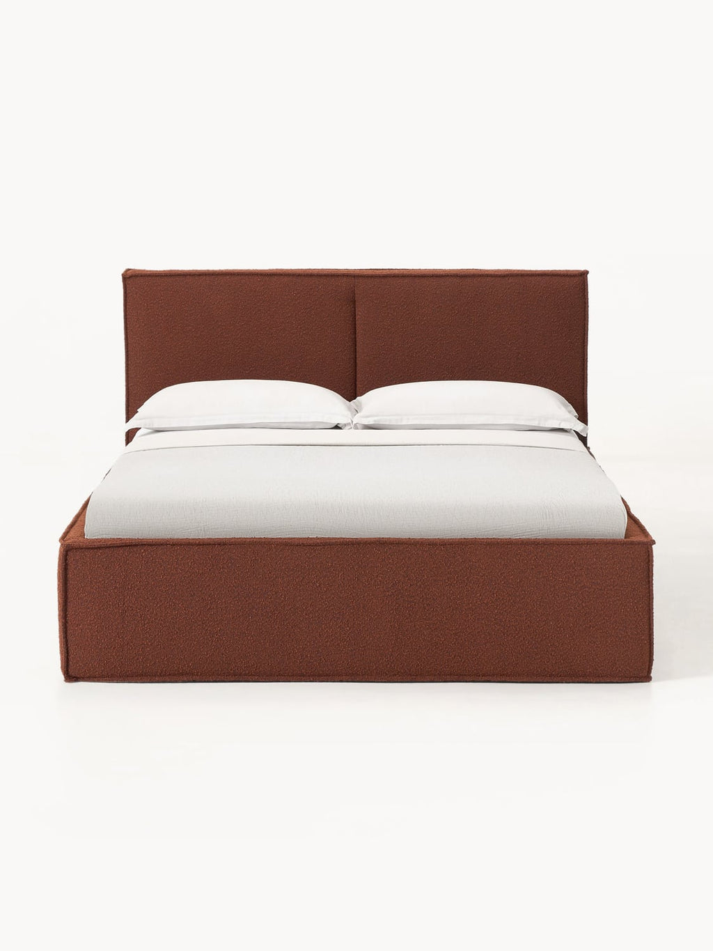 Dream Bouclé Upholstered Bed with Storage — Camel