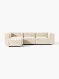 Lena Modular Bouclé Sofa (4-seater) with Ottoman (left/right) — Beige