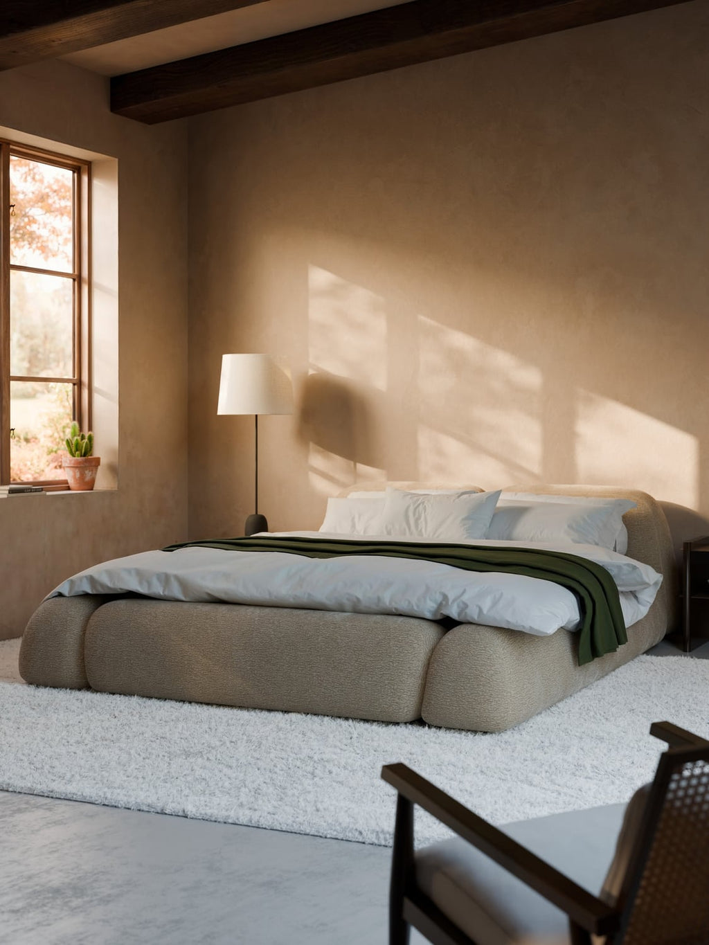 Wolke Upholstered Bed — Oatmeal