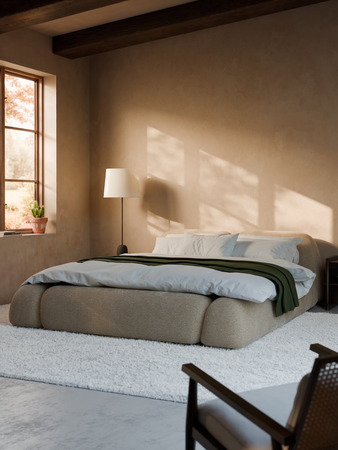 Wolke Upholstered Bed — Oatmeal