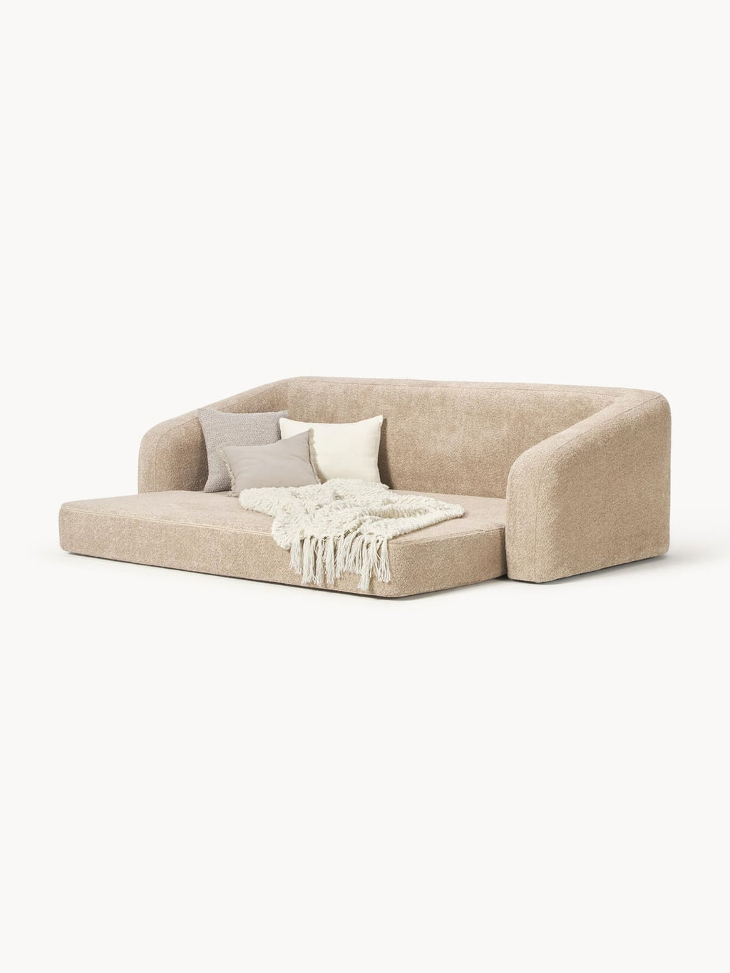 Eliot Sofa Bed (3-seater) in Teddy Bouclé — Sand