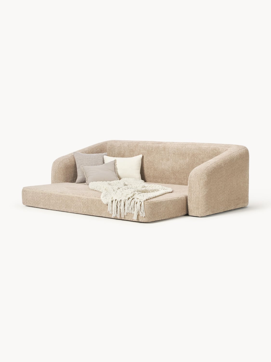 Eliot Sofa Bed (3-seater) in Teddy Bouclé — Sand