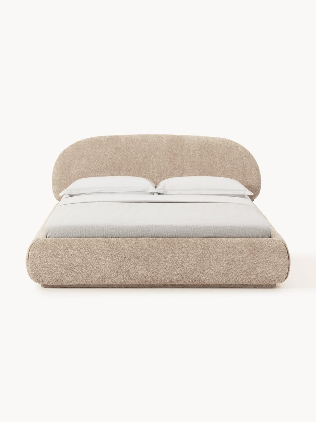 Alba Upholstered Bed in Teddy Bouclé — Oatmeal