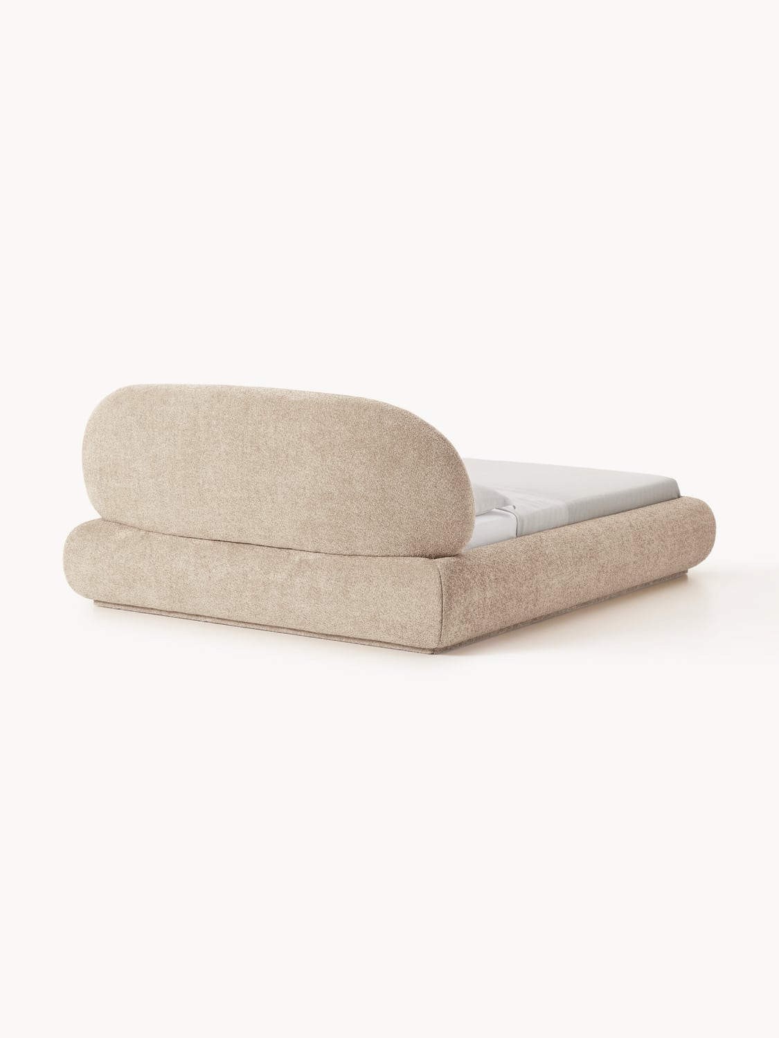 Alba Upholstered Bed in Teddy Bouclé — Oatmeal